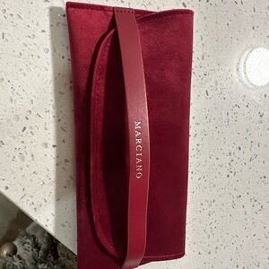 Marciano Deep Red Velvet Clutch